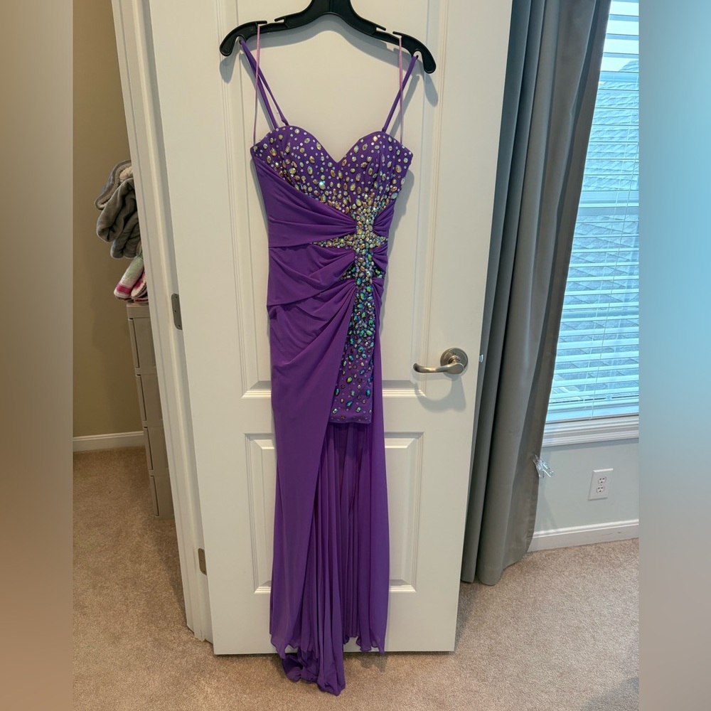Gigi Designs high low purple prom/homecoming dress. Size 0.